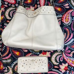 Lexi studded shoulder bag and matching Studded  zip closure wallet.